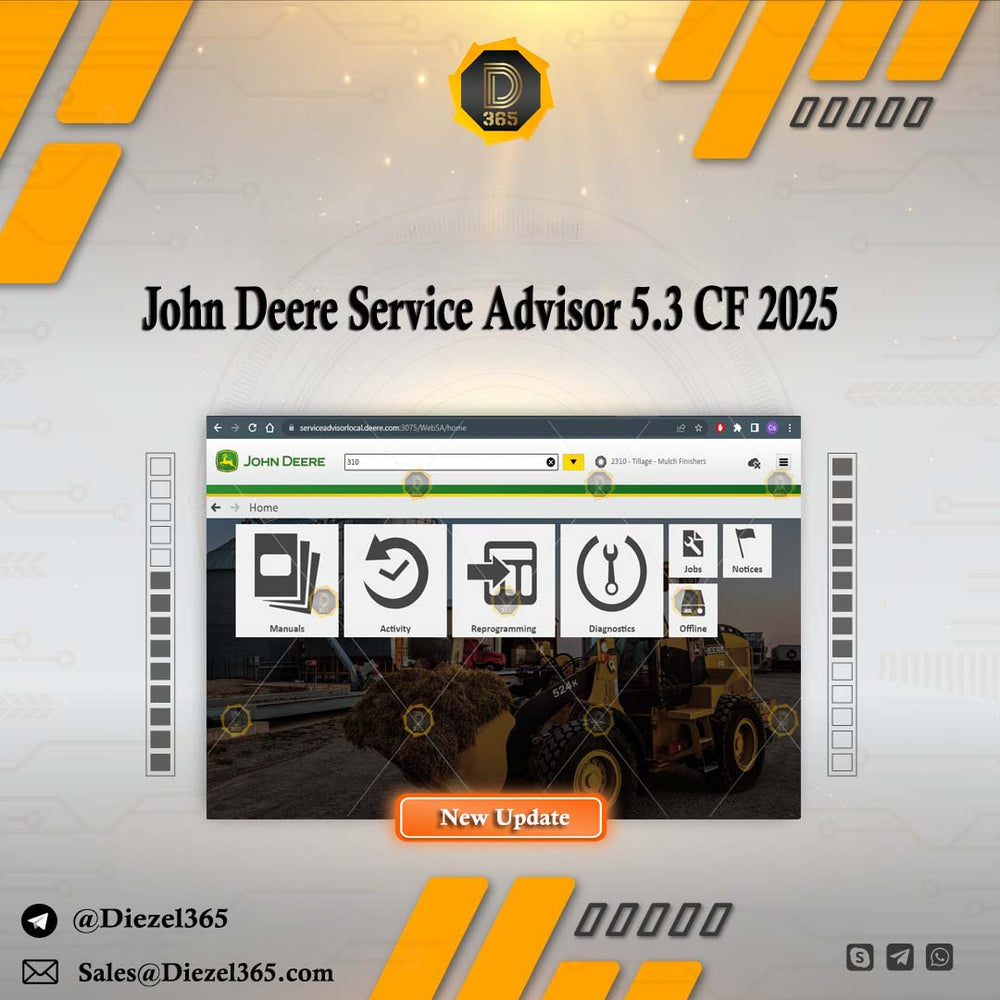 John Deere Service Advisor 5.3 Construction & Foresty Equipment 2025 (Eng/SP)