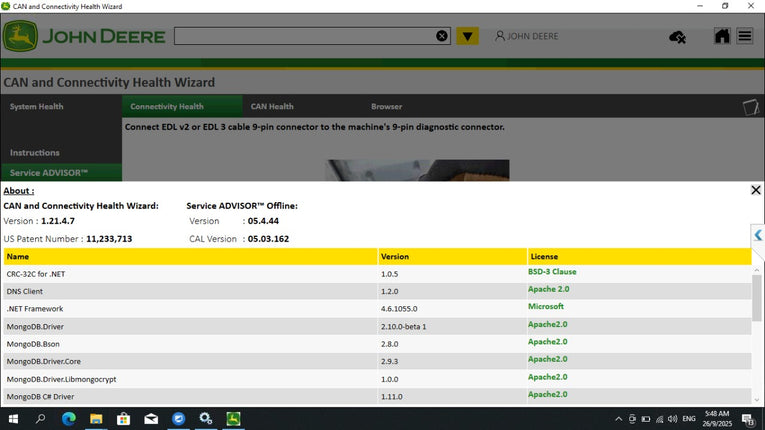 John Deere Service Advisor 5.4.44 Agriculture & Turf Equipment 09.2025