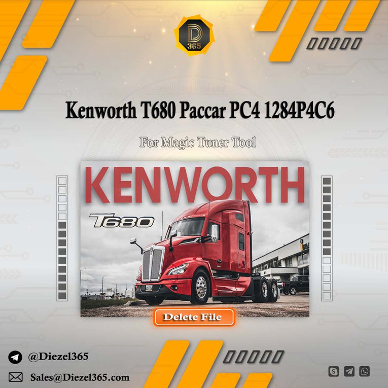 Kenworth T680 Paccar PC4 1284P4C6 Delete Bin File for Magic Tuner Tool