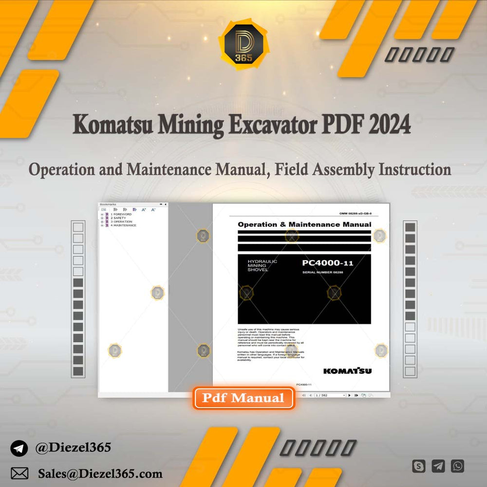 Komatsu Mining Excavator PDF 2024 Operation and Maintenance Manual, Field Assembly Instruction