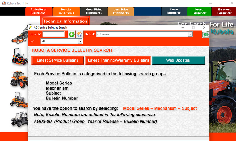 Kubota & Krone Agricultural Machinery Technical Information - Workshop Manual, Parts Manual, Service Information