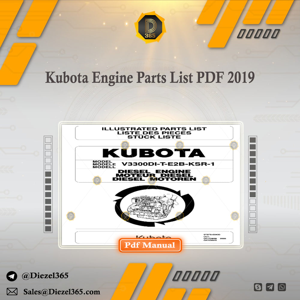 Kubota Engine Parts List PDF 2019