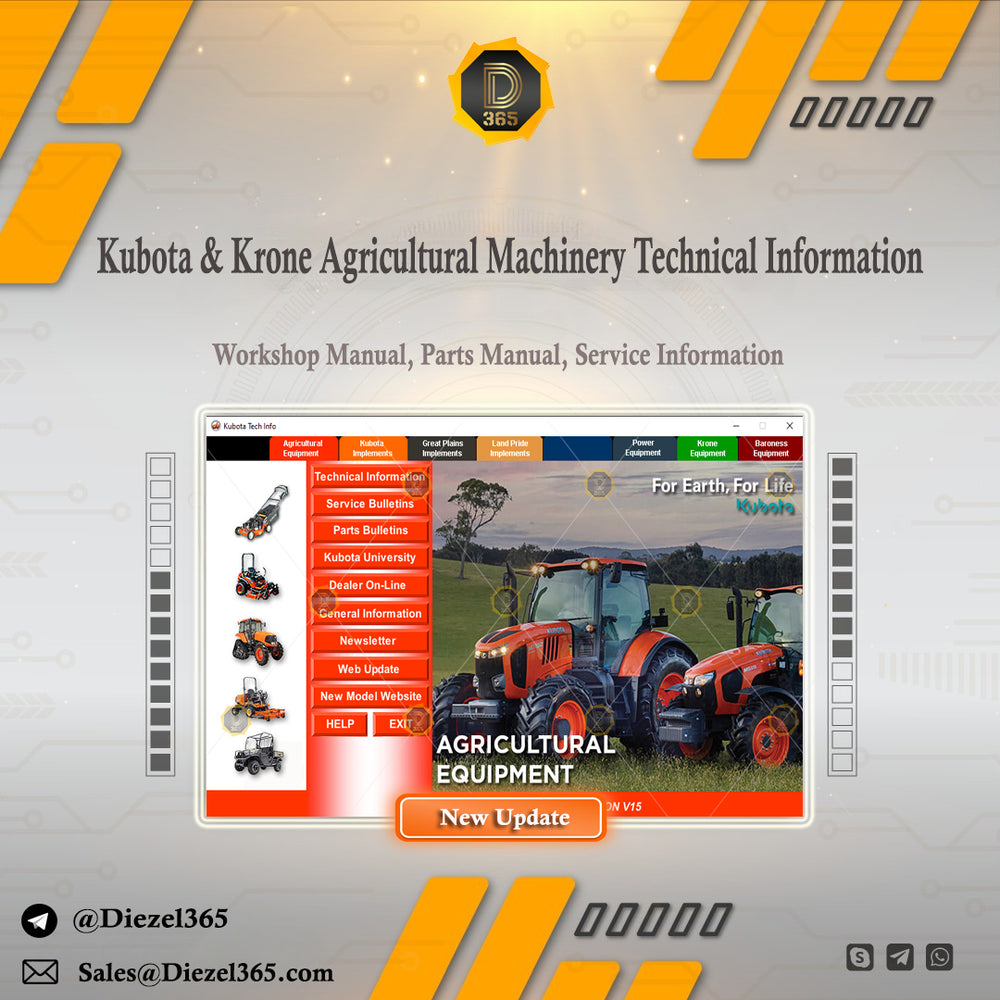 Kubota & Krone Agricultural Machinery Technical Information - Workshop Manual, Parts Manual, Service Information