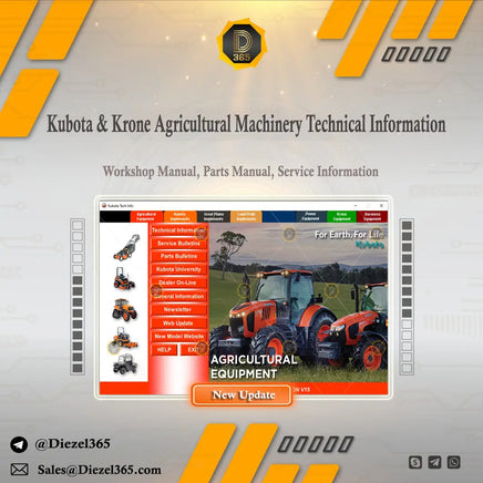 Kubota & Krone Agricultural Machinery Technical Information - Workshop Manual, Parts Manual, Service Information Diezel365