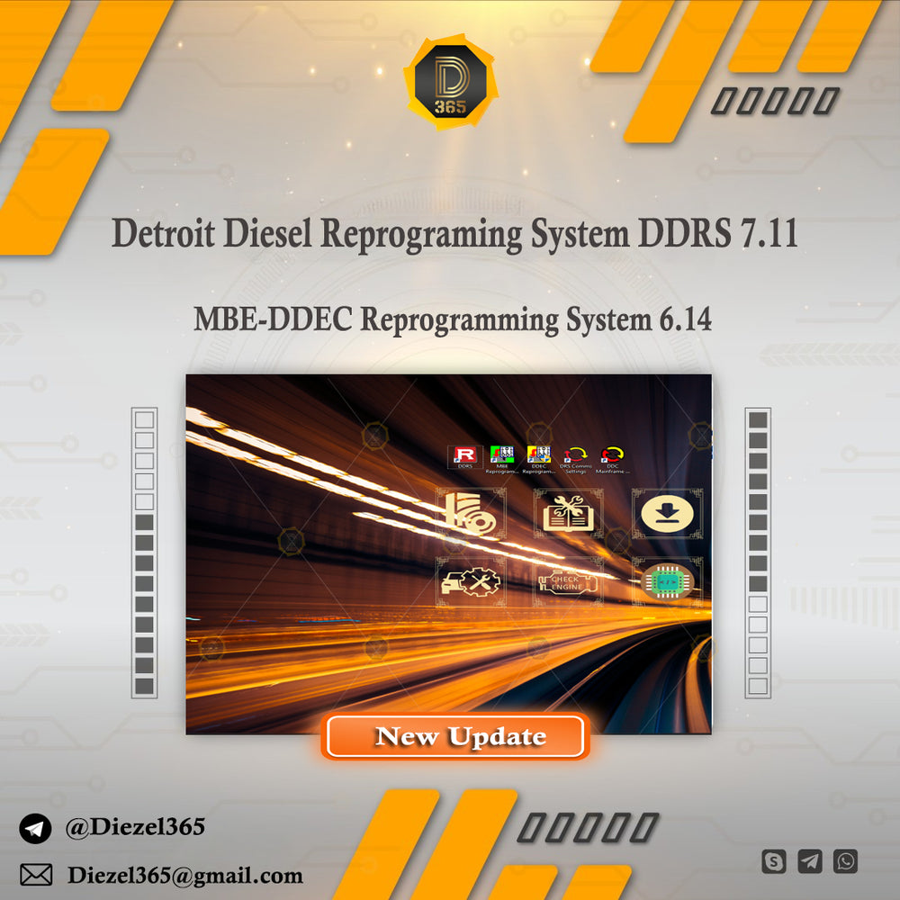 Detroit Diesel Reprograming System DDRS 7.11 + MBE-DDEC (Detroit Diesel Electric Control) Reprogramming System 6.14