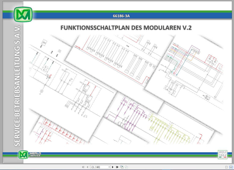 MERLO Machine Telehandlers PDF De_German Service Part Manual, Hydraulic & Electrical Diagram DVD