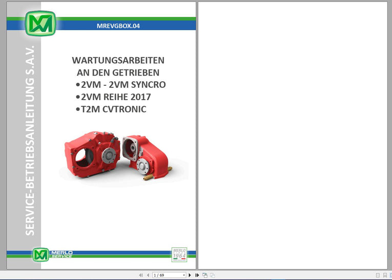 MERLO Machine Telehandlers PDF De_German Service Part Manual, Hydraulic & Electrical Diagram DVD