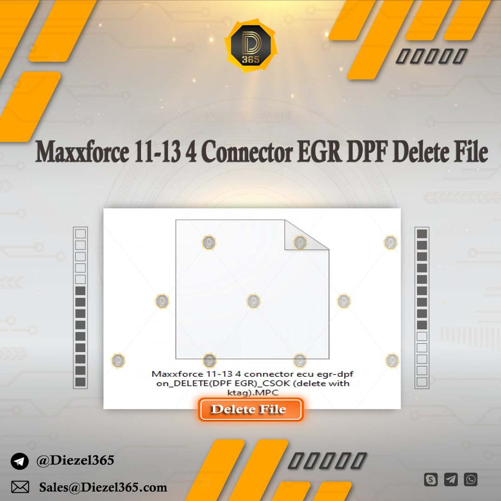 Maxxforce 11-13 4 Connector EGR DPF Delete File