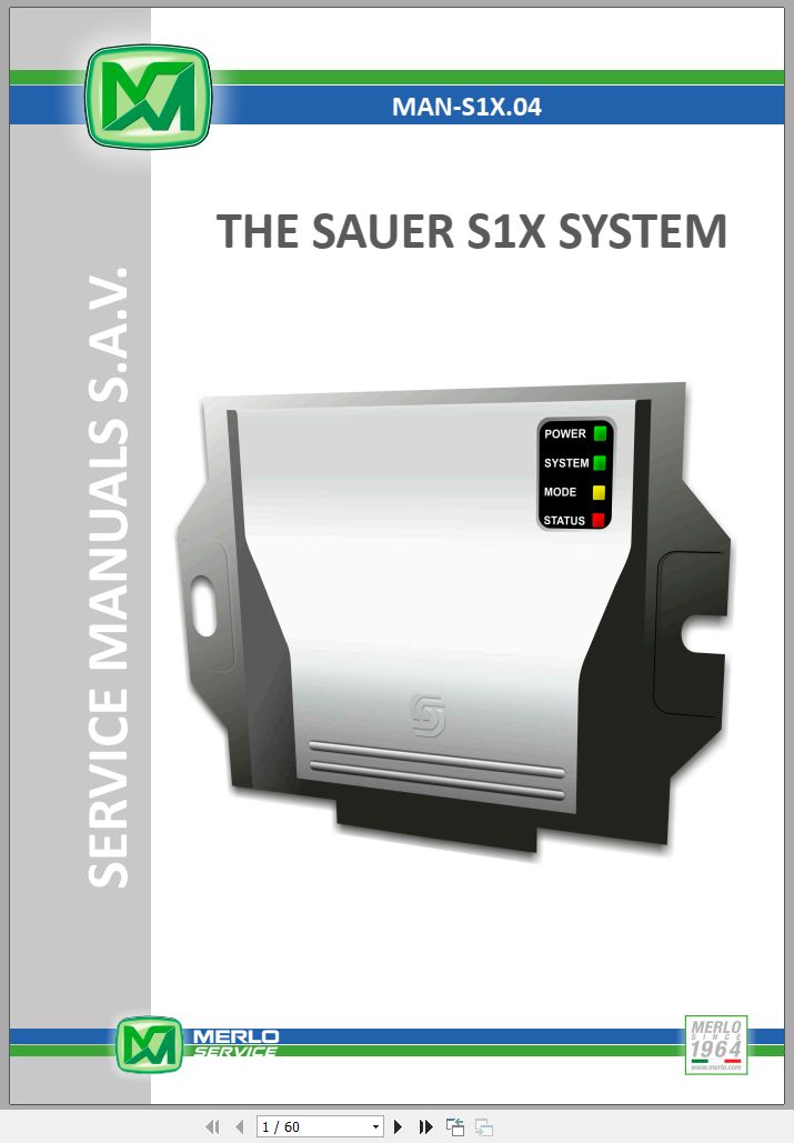 Merlo The Sauer S1X System Service Manual Multi Languages