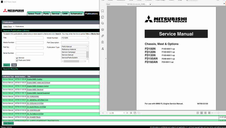 Mitsubishi Forklift MCFS 2024 EPC & Workshop Manual