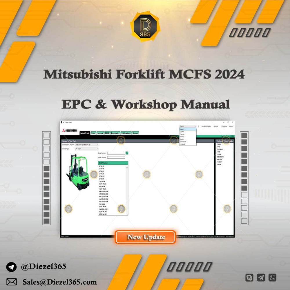 Mitsubishi Forklift MCFS 2024 EPC & Workshop Manual