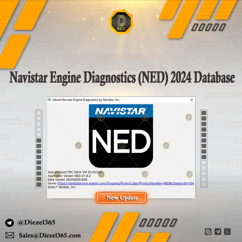 Navistar Engine Diagnostics (NED) 2024 Database with UNLOCK Patch for multi PC's