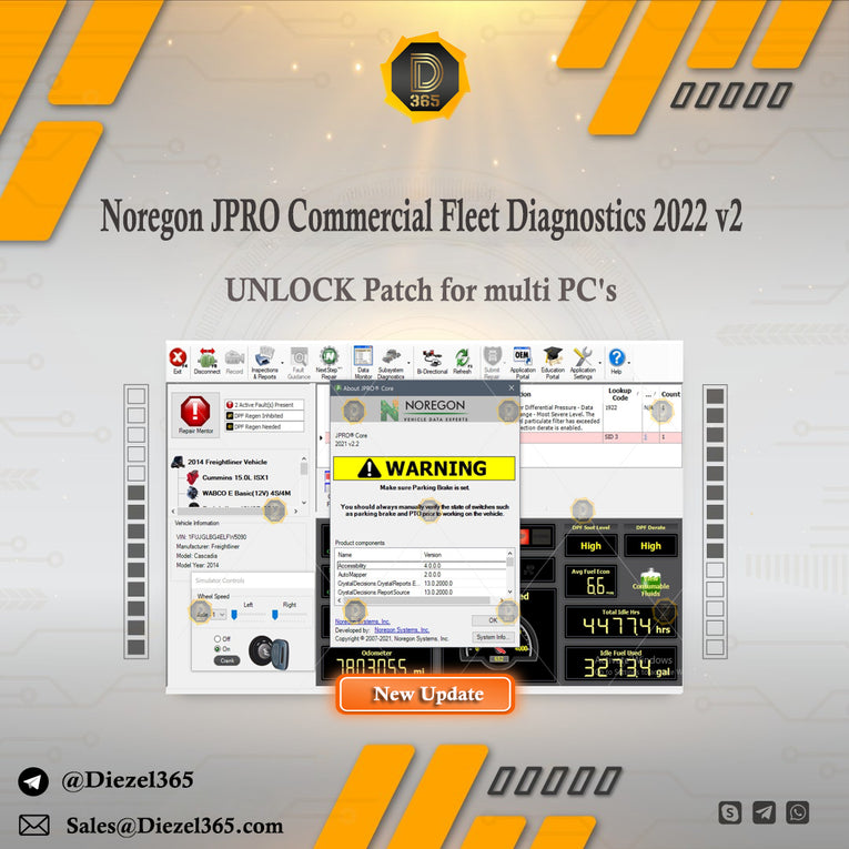 Noregon JPRO Commercial Fleet Diagnostics 2022 v2 + UNLOCK Patch for multi PC's