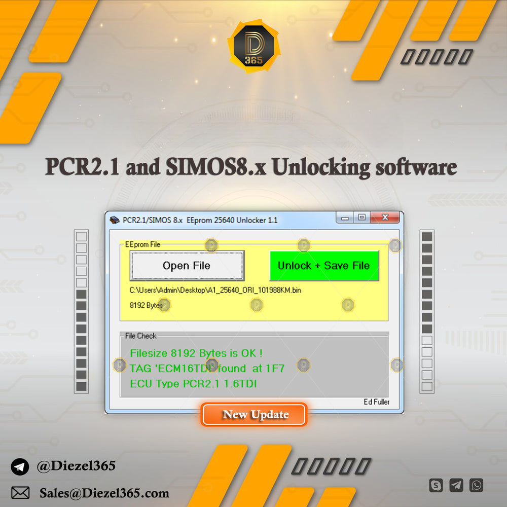 PCR2.1 and SIMOS8.x Unlocking software for tuning, edit maps, ecu