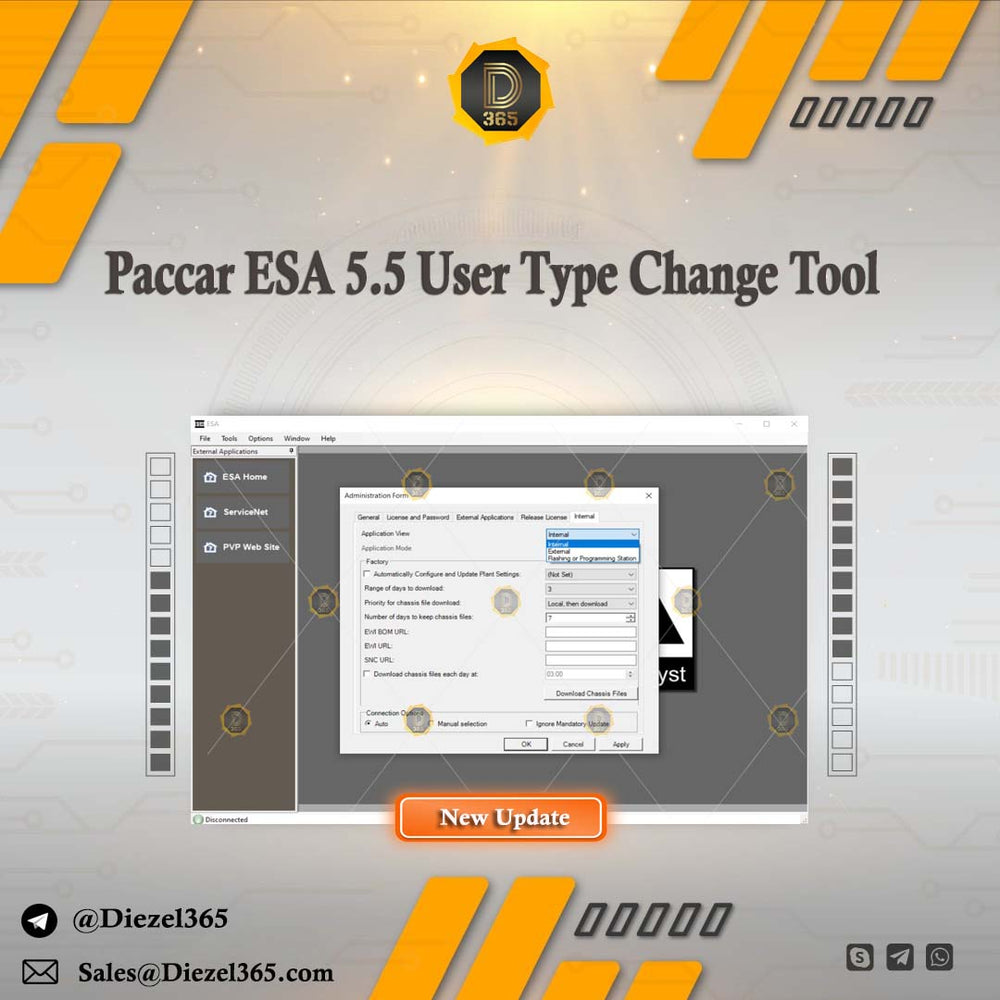 Paccar ESA 5.5 User Type Change Tool