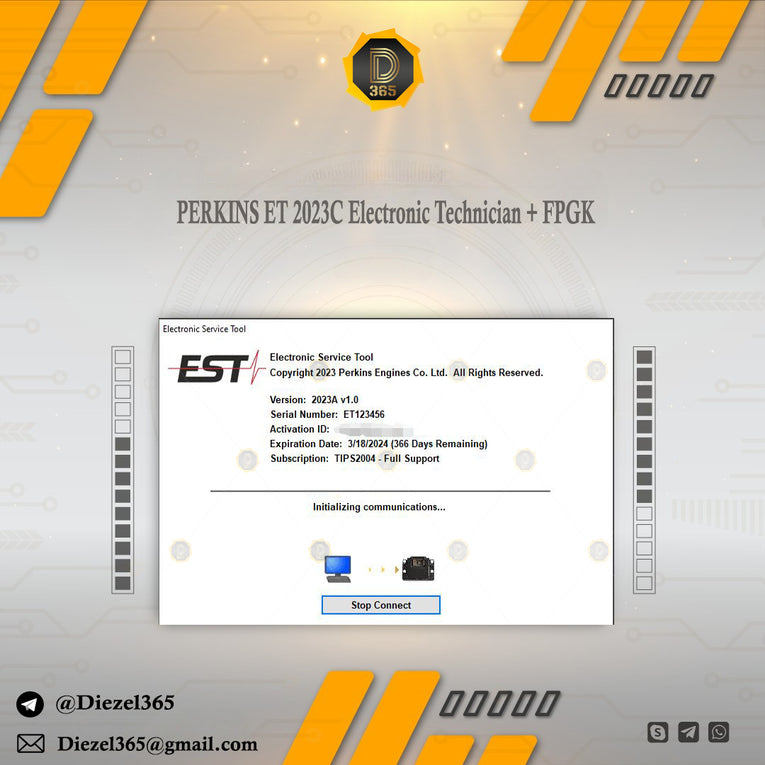 Perkins EST 2023C Diagnostic Software + Factory Password Generator tool 2023