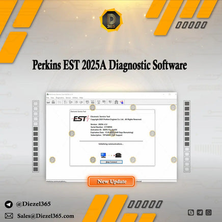 Perkins EST 2025A Diagnostic Software + Factory Password – With Kg Diezel365