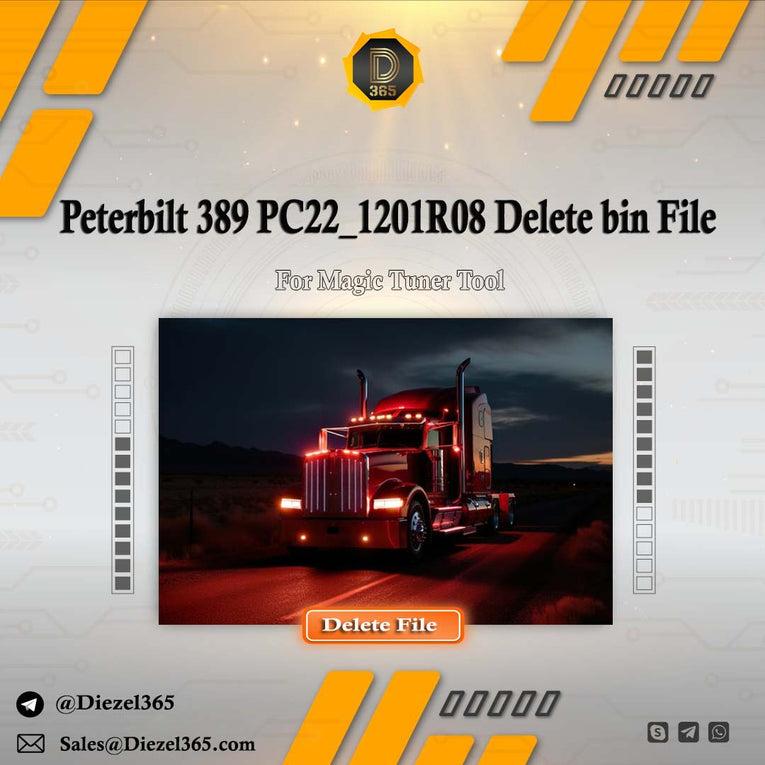 Peterbilt 389 PC22_1201R08 Full Delete bin File for Magic Tuner Tool