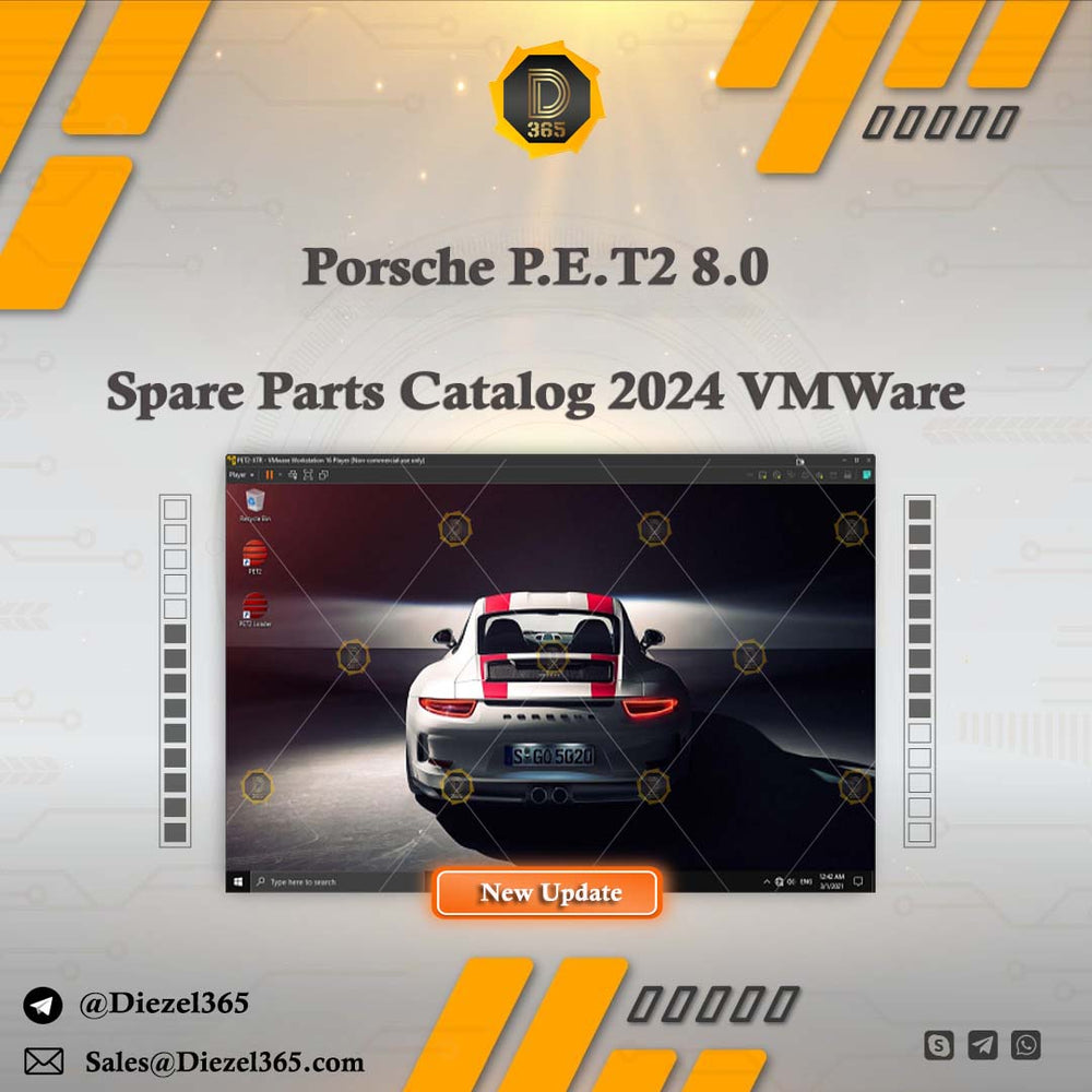 Porsche P.E.T2 8.0 Spare Parts Catalog 2024 VMWare - Ready to use