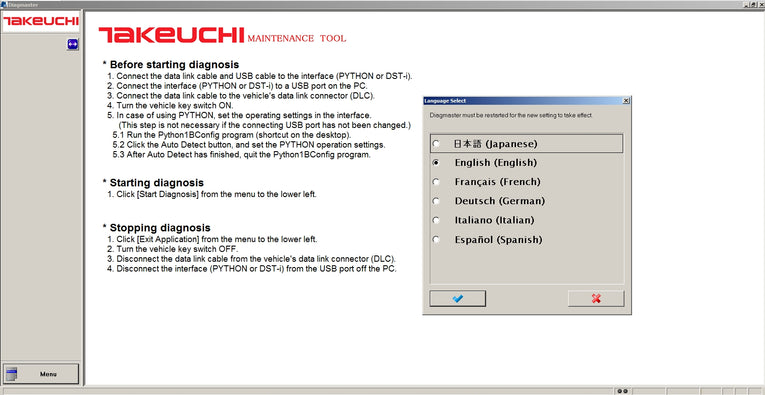 Takeuchi Diagmaster 4.1.0 Engine Service Tool Full