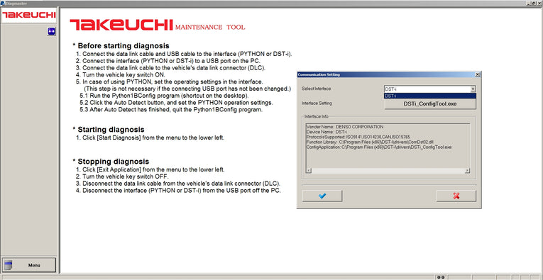 Takeuchi Diagmaster 4.1.0 Engine Service Tool Full