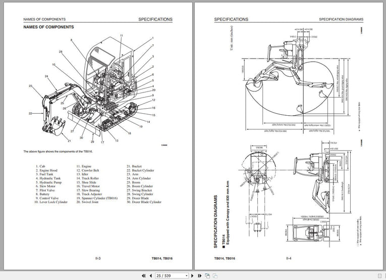 Takeuchi Full DVD 8,26GB Set Service Training, Service Manual, Operator, Part Manual