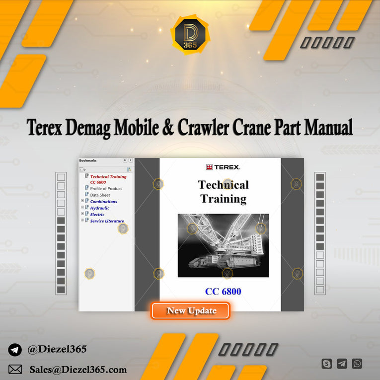 Terex Demag Mobile & Crawler Crane Part Manual and Service Manual PDF