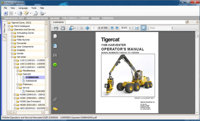 TigerCat Spare Parts Catalog, Service Manuals 06.2025 (VM)