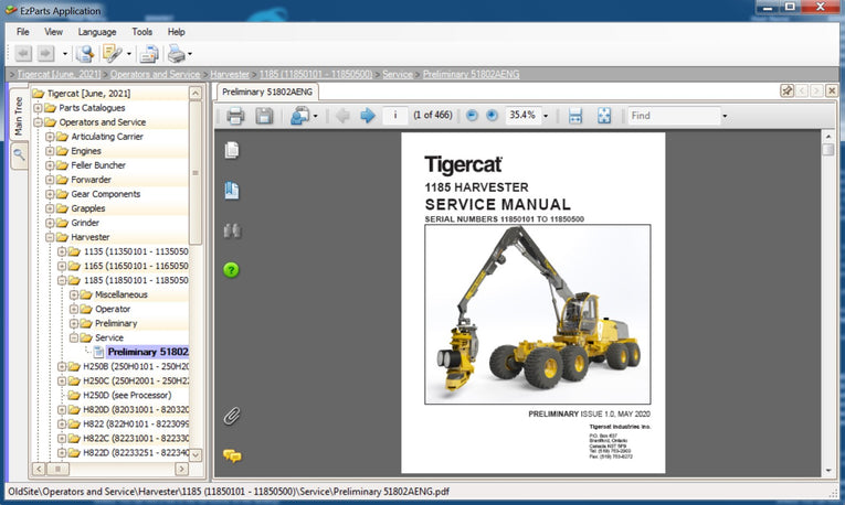 TigerCat Spare Parts Catalog, Service Manuals 06.2025 (VM)