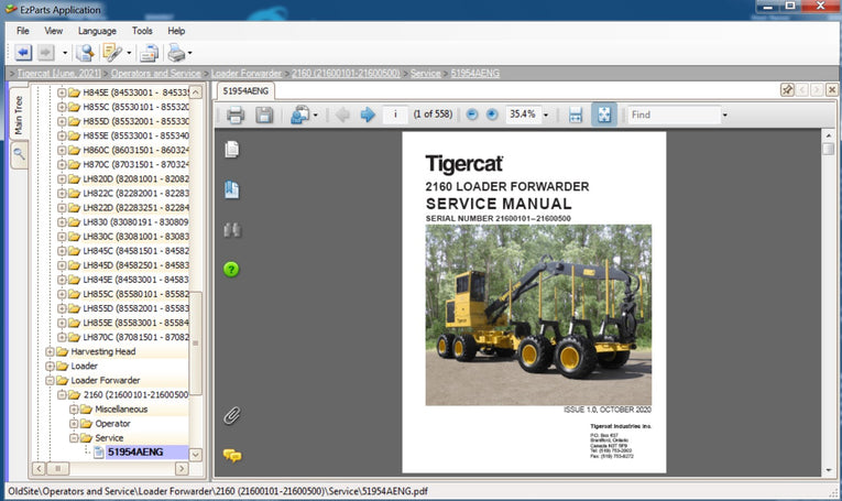 TigerCat Spare Parts Catalog, Service Manuals 06.2025 (VM)
