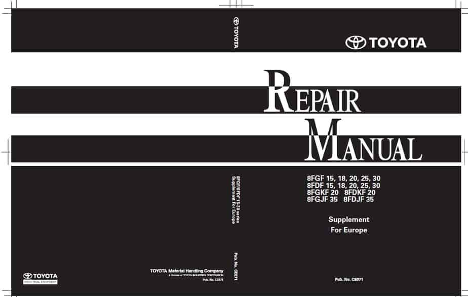 Toyota Forklift Truck Service &amp; Parts Manuals PDF – English