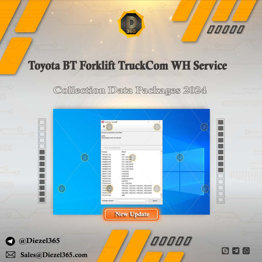 Toyota BT Forklift TruckCom WH Service 2024 Collection Data Packages