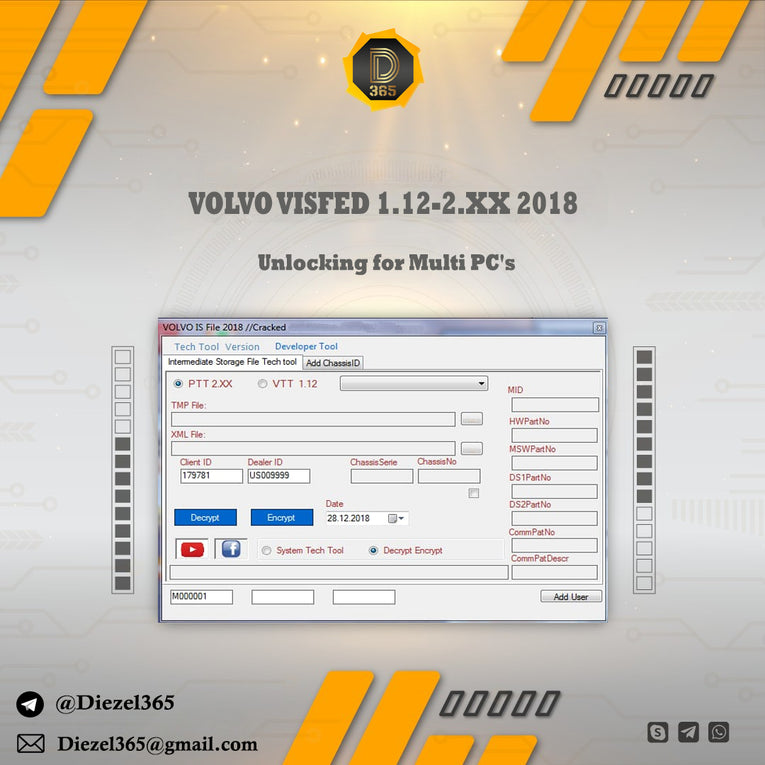 VOLVO VISFED 1.12-2.XX 2018 - Unlocking for Multi PC's