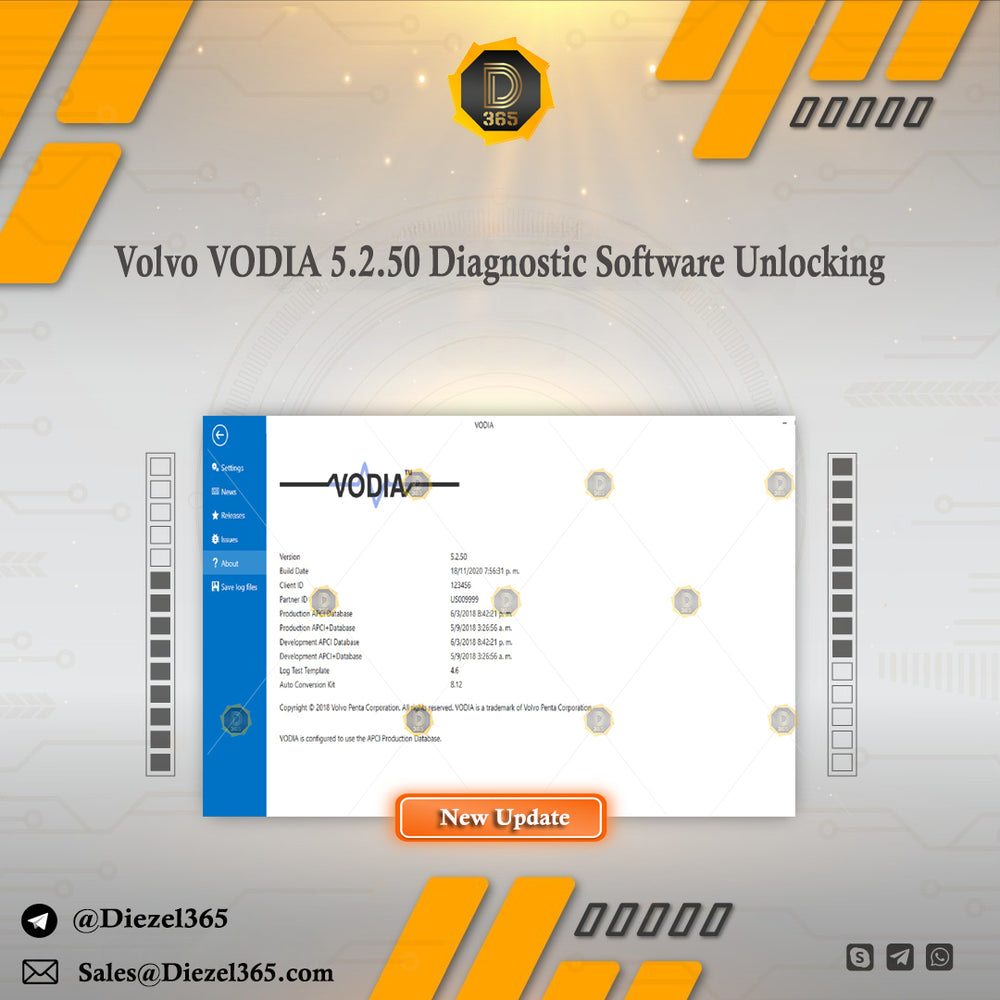 Volvo VODIA 5.2.50 works with VOCOM – Diagnostic Software + Unlock kg + Video guide