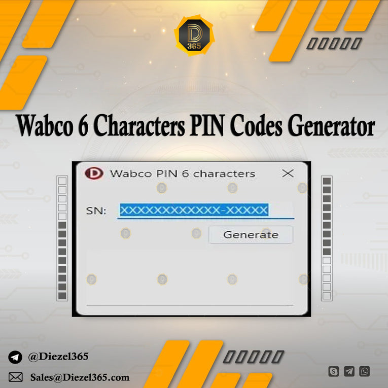 Wabco 6 Characters PIN Codes Generator + Unlock keygen