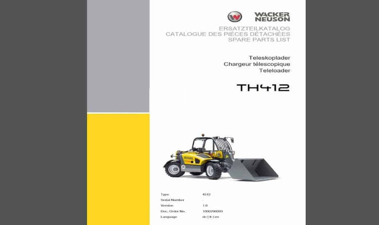 Wacker Neuson Telehandler Parts &amp; Repair Manual PDF