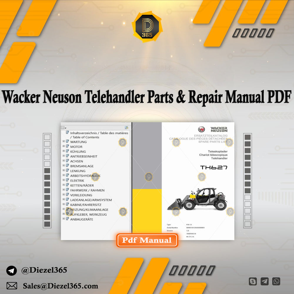 Wacker Neuson Telehandler Parts &amp; Repair Manual PDF