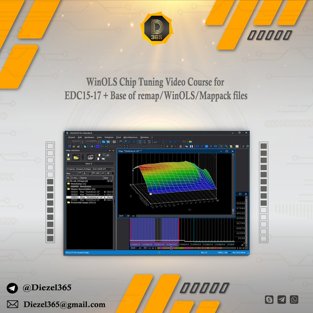 WinOLS Chip Tuning Video Course for EDC15-17 + base of remap/WinOLS/Mappack files