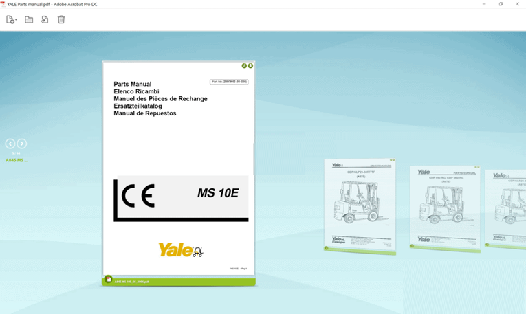 Yale Forklift Trucks Complete Set Parts book PDF