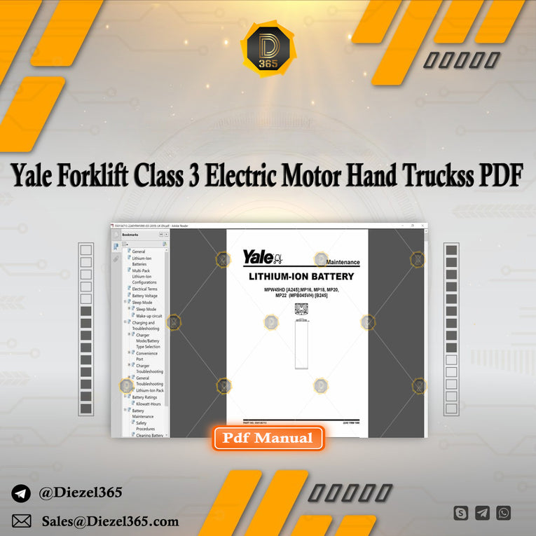 Yale Forklift Class 3 Electric Motor Hand Trucks Service Manuals PDF