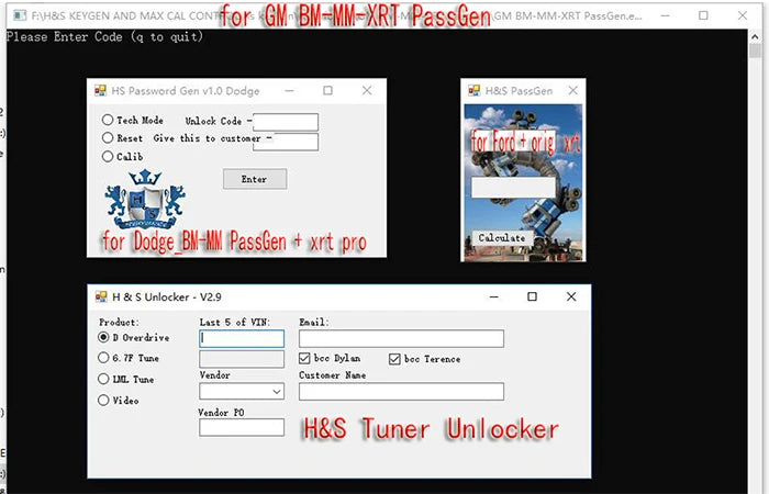 H&S VIN Tuner software for Ford/Dodge/GM Unlocking