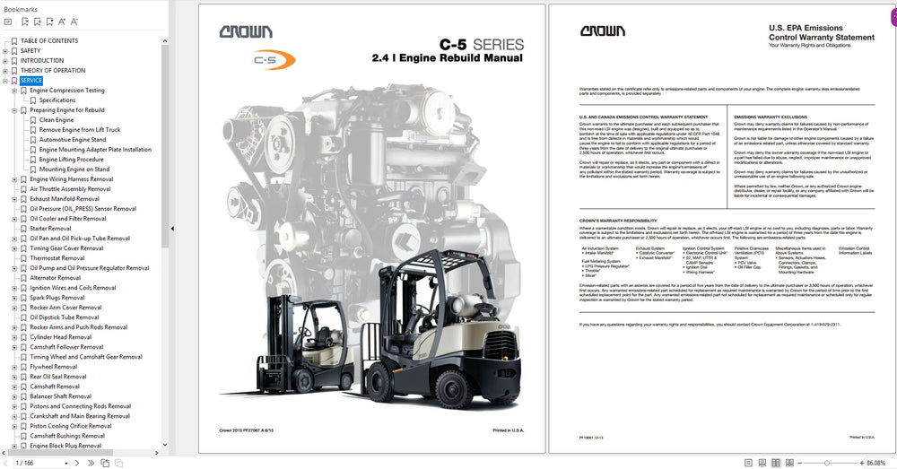 CROWN Forklift Truck Service Manuals & Parts Manual DVD