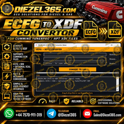 Commins ECFG to XDF Convertor Tool Diezel365