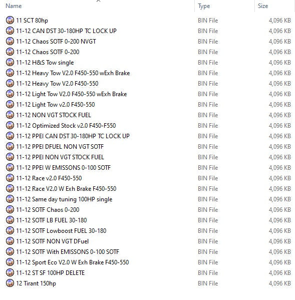 Ford 11-12 Delete bin files