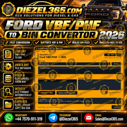 Ford VBF/PHF to BIN Convertor 2026 Diezel365