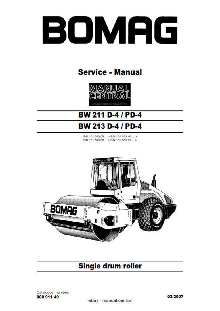 Bomag Service Training & Operating Manuals