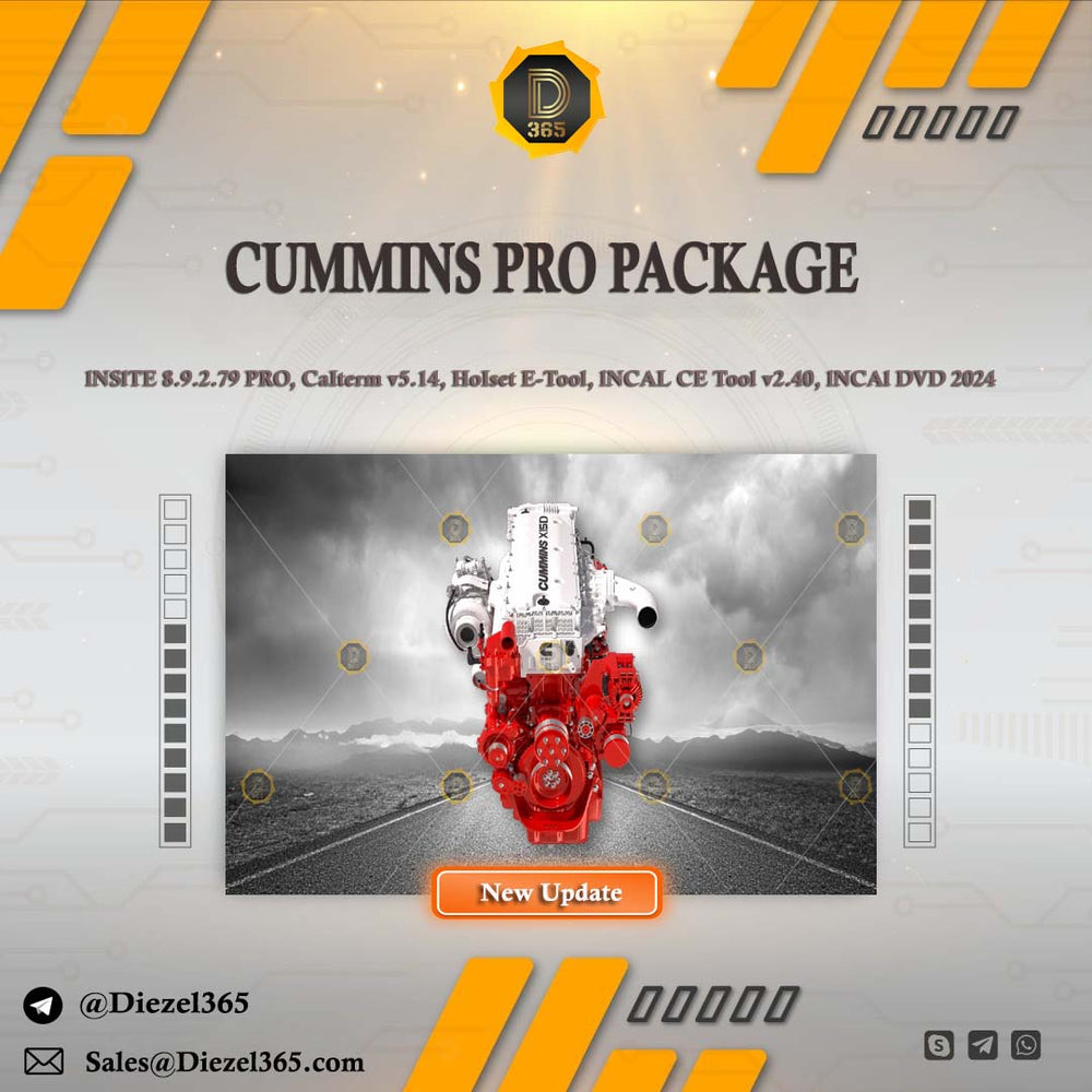 COMMINS PRO PACK l lNSlTE 8.9.2.79 PRO, CaIterm v5.14, HoIset E-Tool, lNCAL CE Tool v2.40, lNCAl DVD 2024