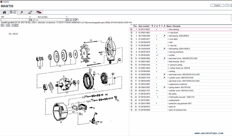 Man Mantis 7.1 Parts Catalog 07.2025