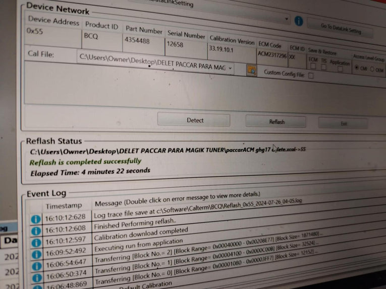 Paccar ghg17 ACM full delete 2024 for CaIterm + video guide