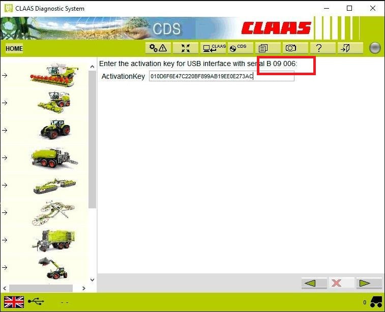 Claas Interface Activation Key v2